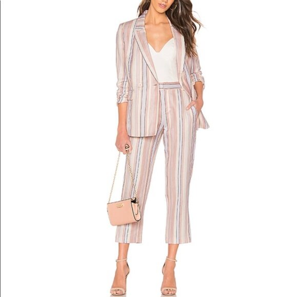 Rebecca Minkoff Jackets & Blazers - NWT $376 Rebecca Minkoff Grace Striped Double Breasted Jacket Capri Pants Suit 2